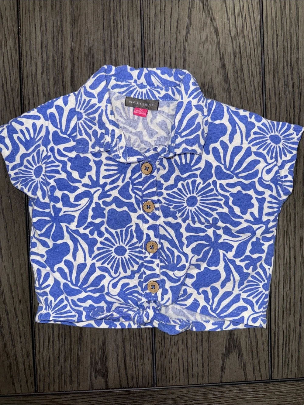 Vince Camuto Linen Blend Button Down Shirt and Skort Set Size 3T Coastal Resort